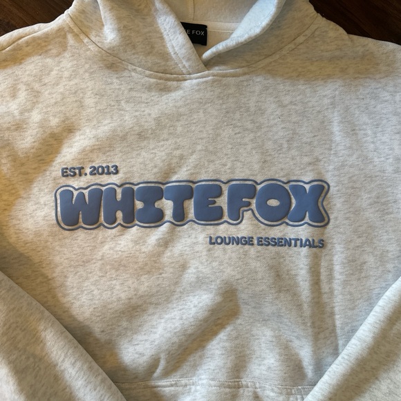 like-new white fox marle grey hoodie - Picture 2 of 4